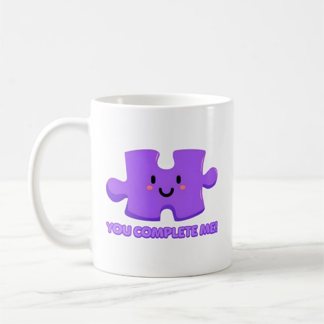 Du slutför mig! Cute Puzzle-Tecknad Kaffemugg (Vänster)