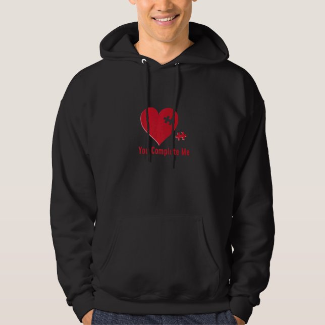 Du slutför mig i Bröllopsdag Kärlek Giftermål Hoodie (Framsida)