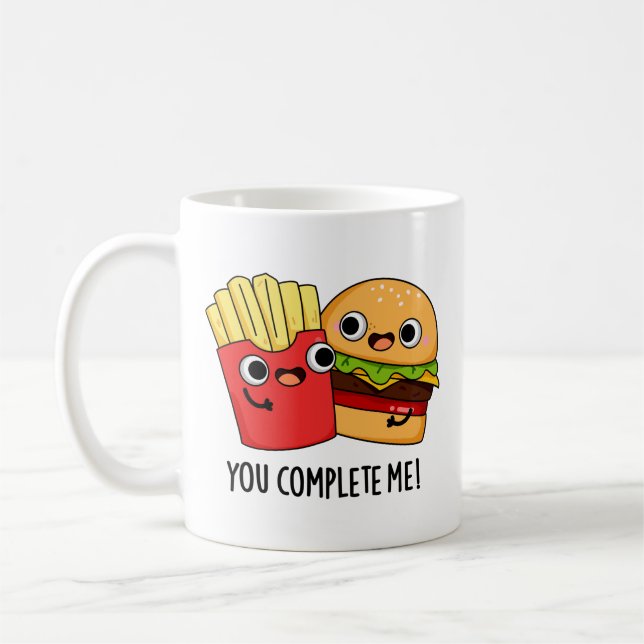 Du slutför mig med Fries Pun Kaffemugg (Vänster)