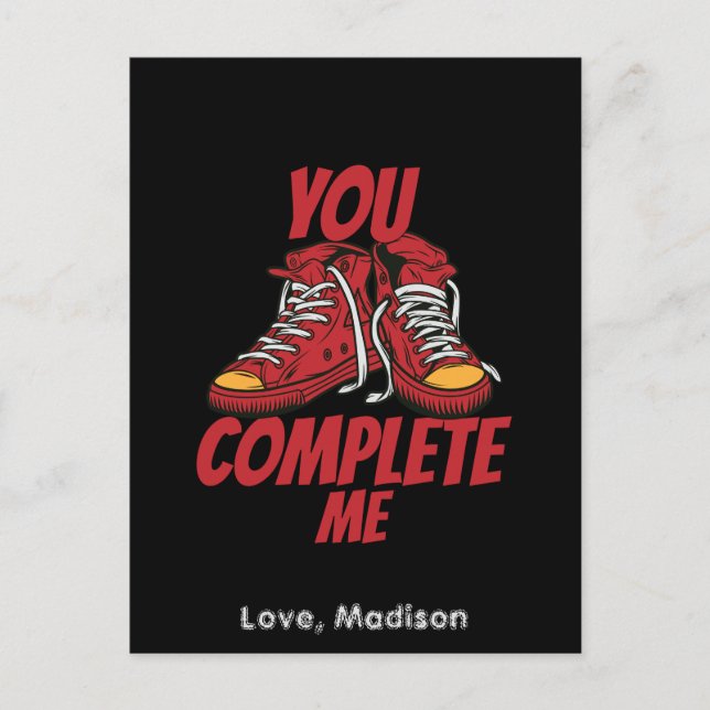 Du slutför mig Valentine Helg Vykort (Framsida)