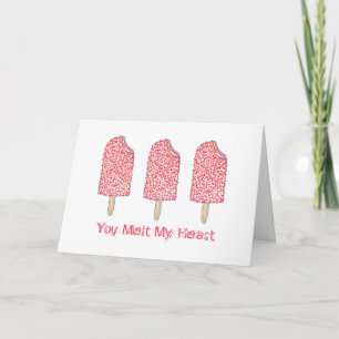 Du smälter mitt hjärta Rosa Popsicle Valentine's C Helgkort