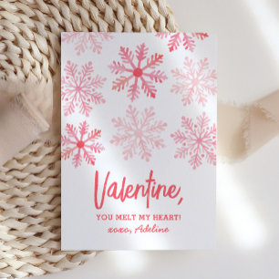 Du smälter mitt hjärta, snöflummel Kids Valentines Anteckningskort