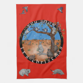 Du snö dess jul - Aussie outback-tehandduken Kökshandduk