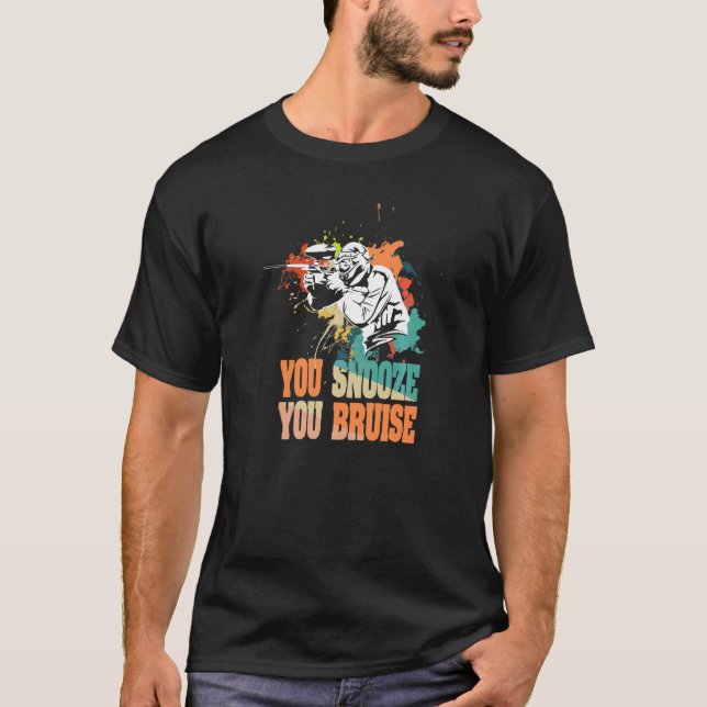 Du Somnar Du Blir Kontad Citat För Paintball T Shirt (Framsida)