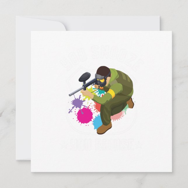 Du Somnar Du Slår Paintball Spelare Markör Present Inbjudningar (Framsida)