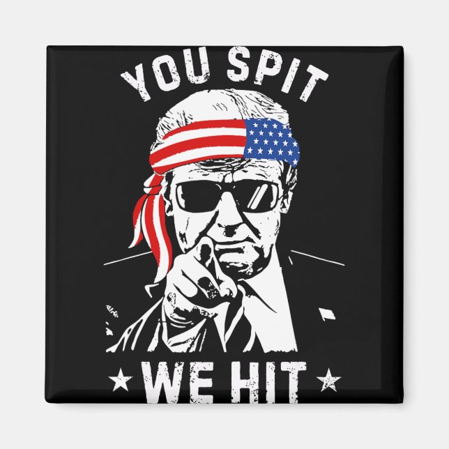 Du Spottar Vi Slår Trump Vintage  Magnet (Framsidan)