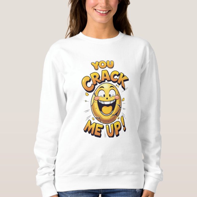 Du spränger mig! Funny Cute Egg Pun Sweatshirt T Shirt (Framsida)