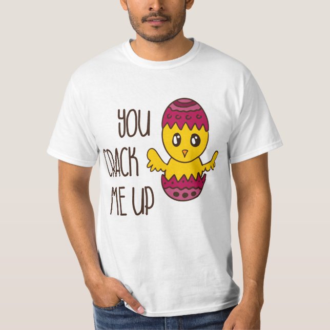 Du spränger mig Påsk Chick Cute Tecknad lustigt T Shirt (Framsida)