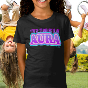 Du står i min Aura: Funny Yoga Black T Shirt