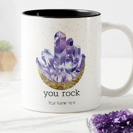 Du Sten Ametyst Crystals Mystical Watercolor Två-Tonad Mugg