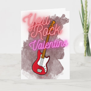 Du Sten Bass Guitar Valentine Day Card Kort