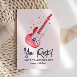 Du Sten Electric Guitar Kids Valentines day Anteckningskort