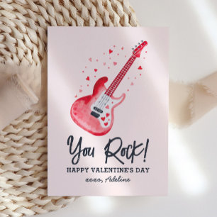 Du Sten Electric Guitar Kids Valentines day Anteckningskort
