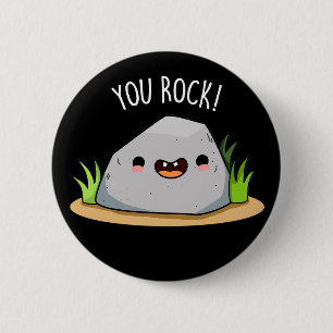 Du Sten Funny Geology Pun Mörk BG Knapp