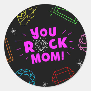 Du Sten Mamma Gemstone Mönster Runt Klistermärke