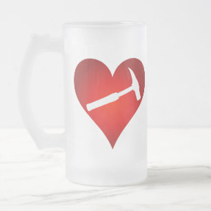 Du Sten min värld: Sten Hammer Heart Frostat Ölglas