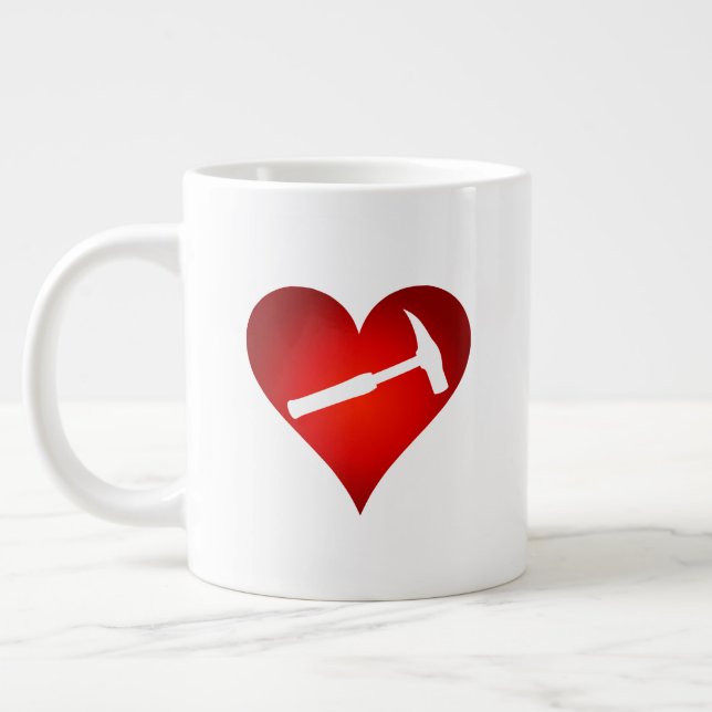 Du Sten min värld: Sten Hammer Heart Jumbo Mugg (Vänster)