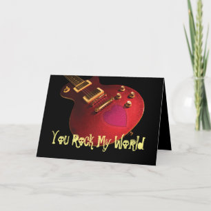 Du Sten min världsrakstar Guitar Heart Birday Kort