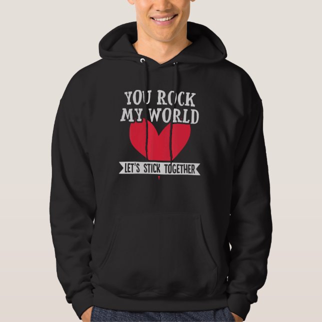 Du Sten My World Låt oss hålla ihop Valentineser Hoodie (Framsida)