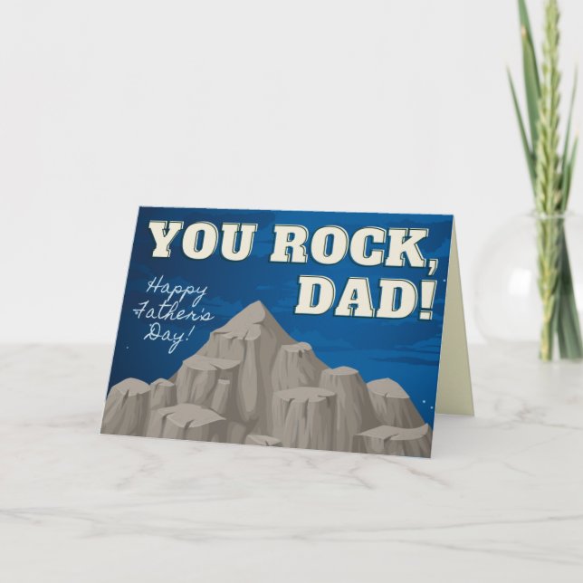 Du Sten, Pappa! Lycklig Fars dag-kort Kort (Framsida)