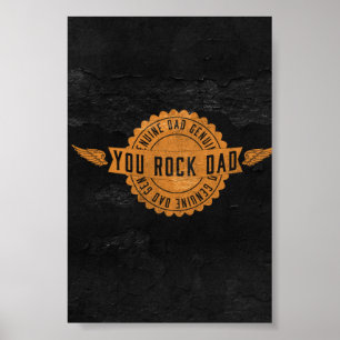 Du Sten Pappa Orange Black Emblem Poster