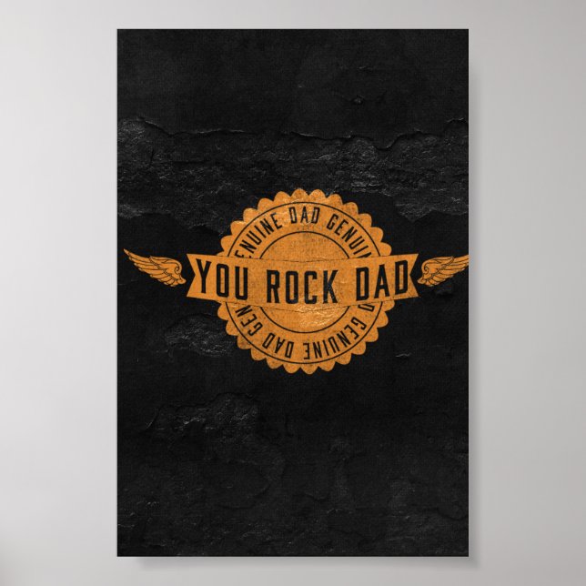 Du Sten Pappa Orange Black Emblem Poster (Framsidan)