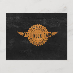 Du Sten Pappa Orange Black Emblem Vykort