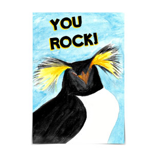 "Du Sten!" Rockhopper Penguin Encouragement Card Kort