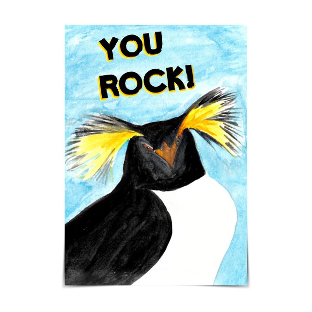 "Du Sten!" Rockhopper Penguin Encouragement Card Kort (Skapare uppladdad)