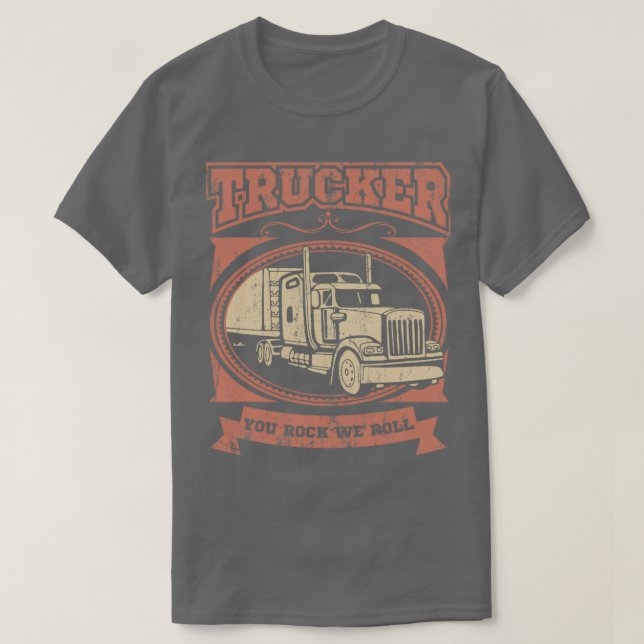 DU STEN VI ROLL Trucker Big Rig Lastbil Lastbil T Shirt (Design framsida)