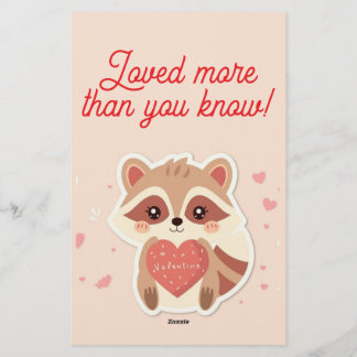 Du Stjäl Min Hjärta Tvättbjörn Valentine-kort Brevpapper