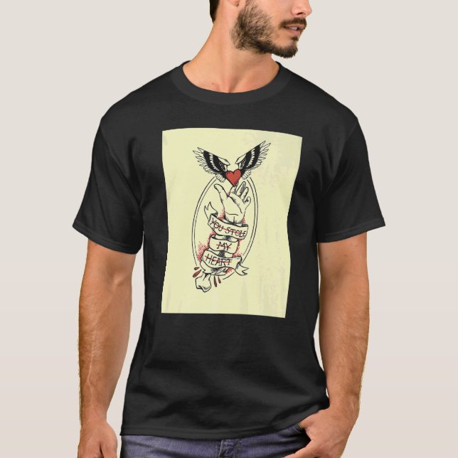 Du stjäl mitt hjärta Zombie Hand T Shirt (Framsida)
