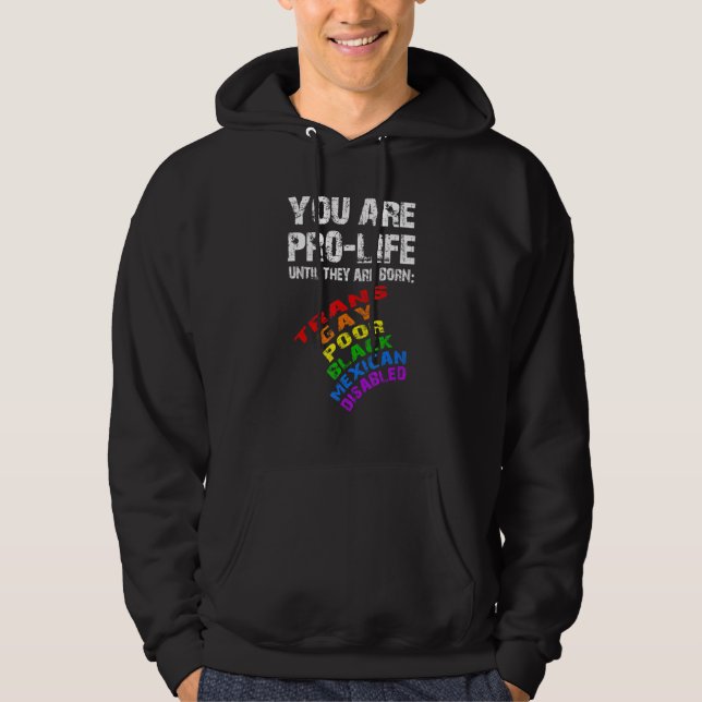Du stöder liv tills trans fattig svart rörelse män hoodie (Framsida)