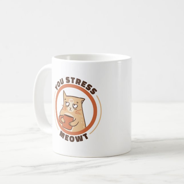 Du Stressar köttkatt Kaffemugg (Framsida vänster)