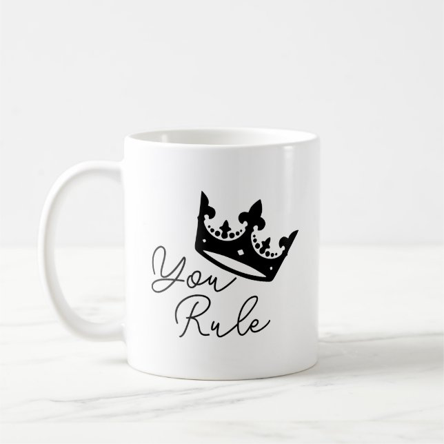 Du styr maka Kronan Personlig årsdagspresent Kaffemugg (Vänster)
