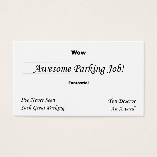 Du suger vid parsning visitkort (Framsidan)