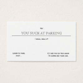 Du suger vid parsning visitkort