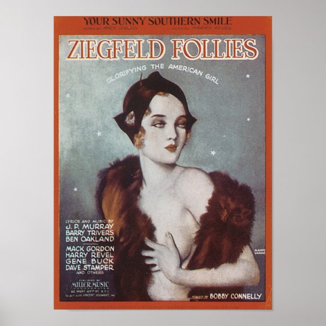 Du Sunny Southern Smile Ziegfeld Follies Songbook Poster (Framsidan)