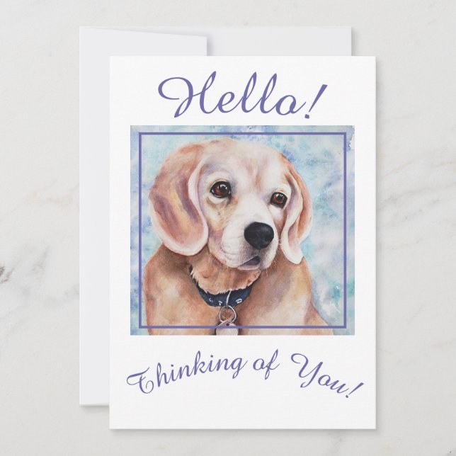 Du tänker alltid på Beagle Puppy Julkort (Framsida)