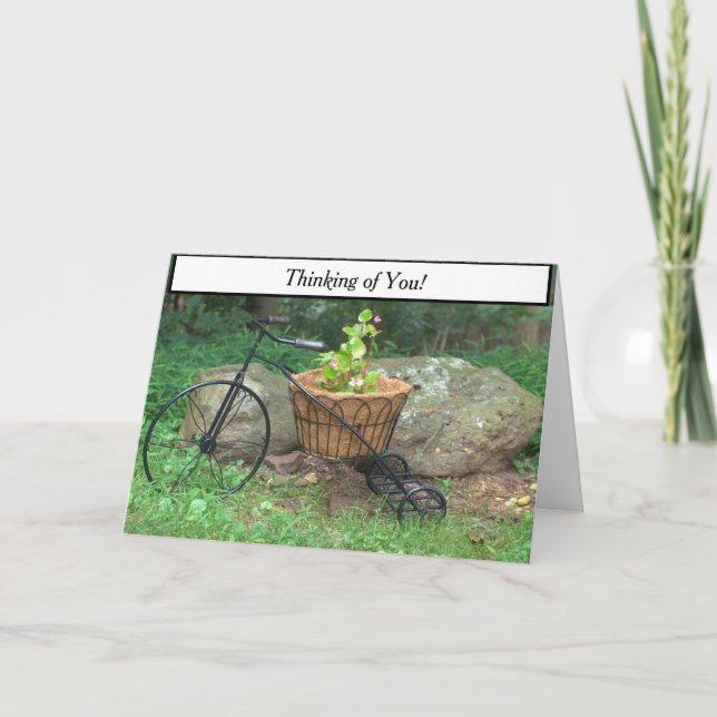 Du tänker på Bicycle Rosa Flowers Kort (Framsida)