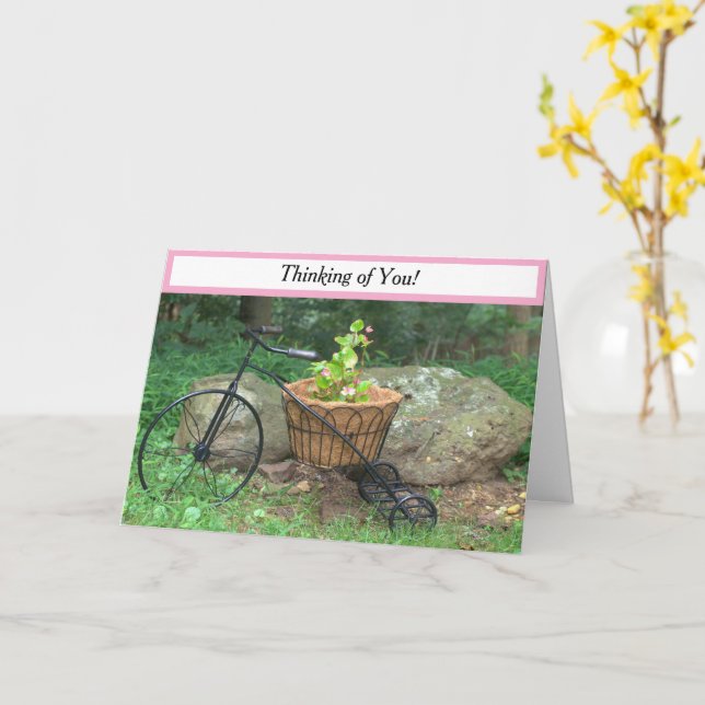 Du tänker på Bicycle Rosa Flowers Kort (Gul blomma)