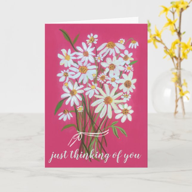 Du tänker på Daisy Bouquet Anpassa den! Kort (Gul blomma)
