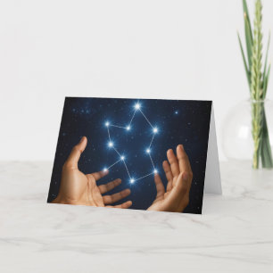 Du tänker på Händer Holding Star Consellation Kort