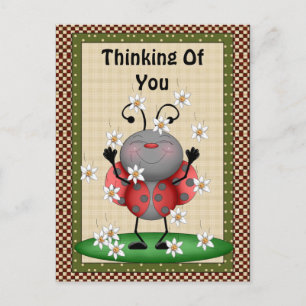 Du tänker på Ladybug Postcard Vykort
