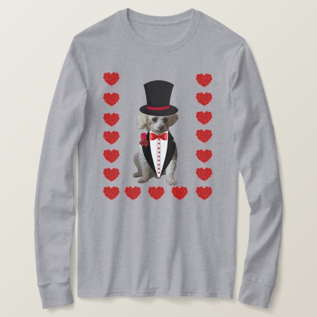 Du tänker på Pudel Dam, TShirt med lång sleeve T Shirt (Design framsida)