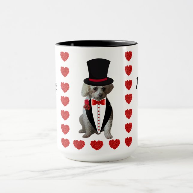 Du tänker på Pudel två tonkaffe Mugg (Center)