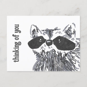Du tänker på Woodland Cute Raccoon Vykort