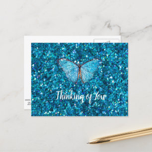 Du tänker, Shiny Blue Butterfly Vykort