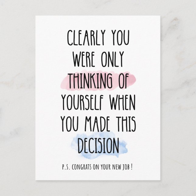 Du tänkte bara på dig själv vykort (Framsida)