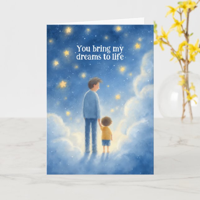 Du tar mina drömmar till Life Far's Day Card Kort (Gul blomma)